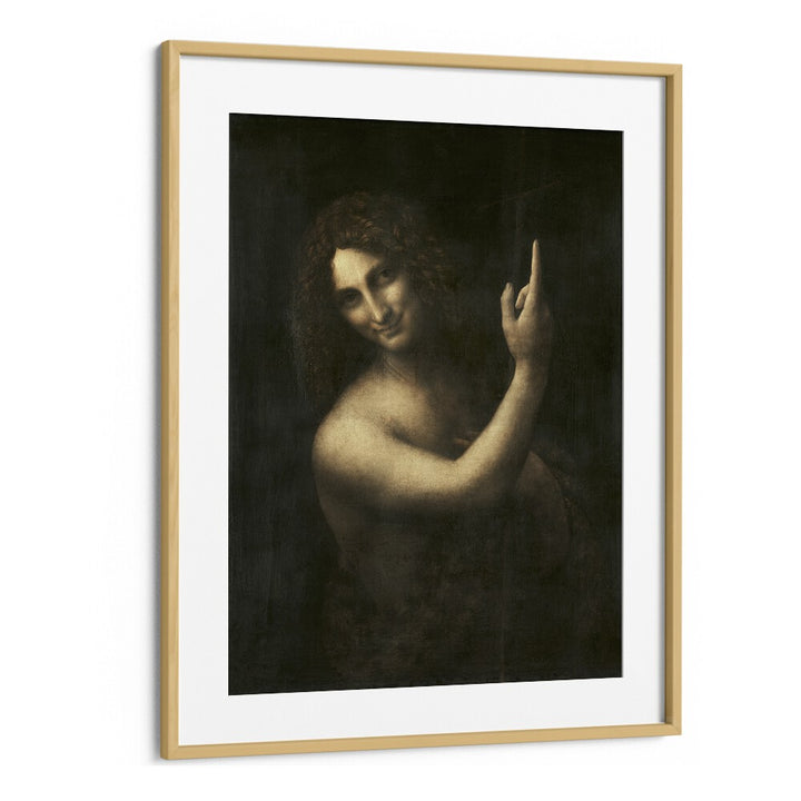 Saint Johan The Baptist Vintage Paintings in Oak Wood Frame With Mount