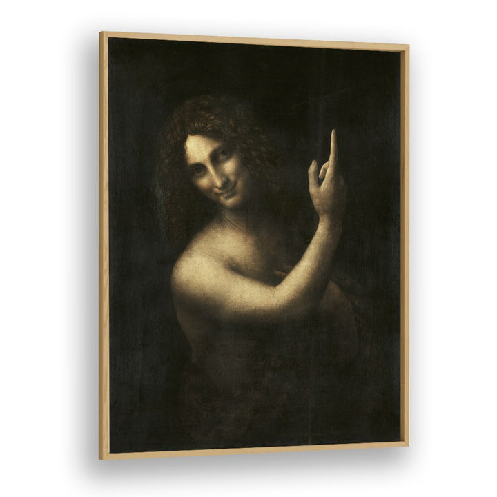 Saint Johan The Baptist Vintage Paintings in Oak Wood Plain Frame