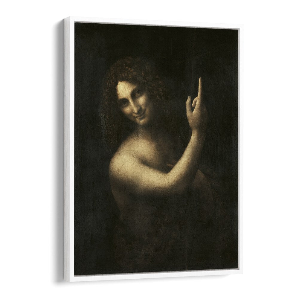 Saint Johan The Baptist Vintage Paintings in White Floater Frame