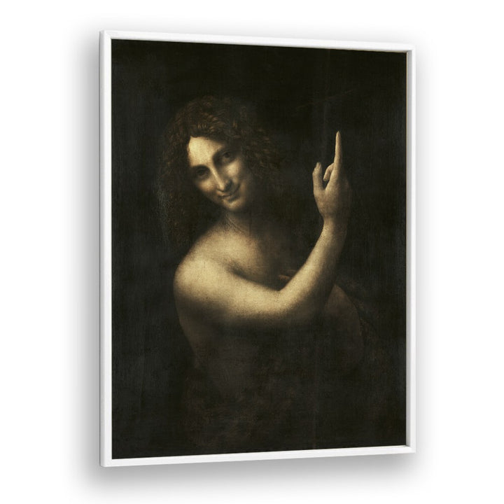 Saint Johan The Baptist Vintage Paintings in White Plain Frame