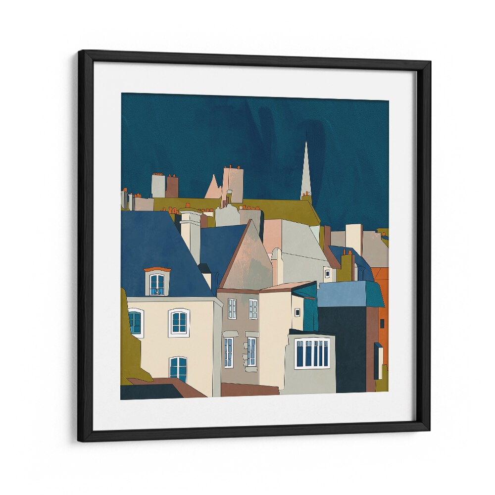 Saint Malo Kopie By Ana Rut Bre Landscape Art Prints in Black Frame With Mount