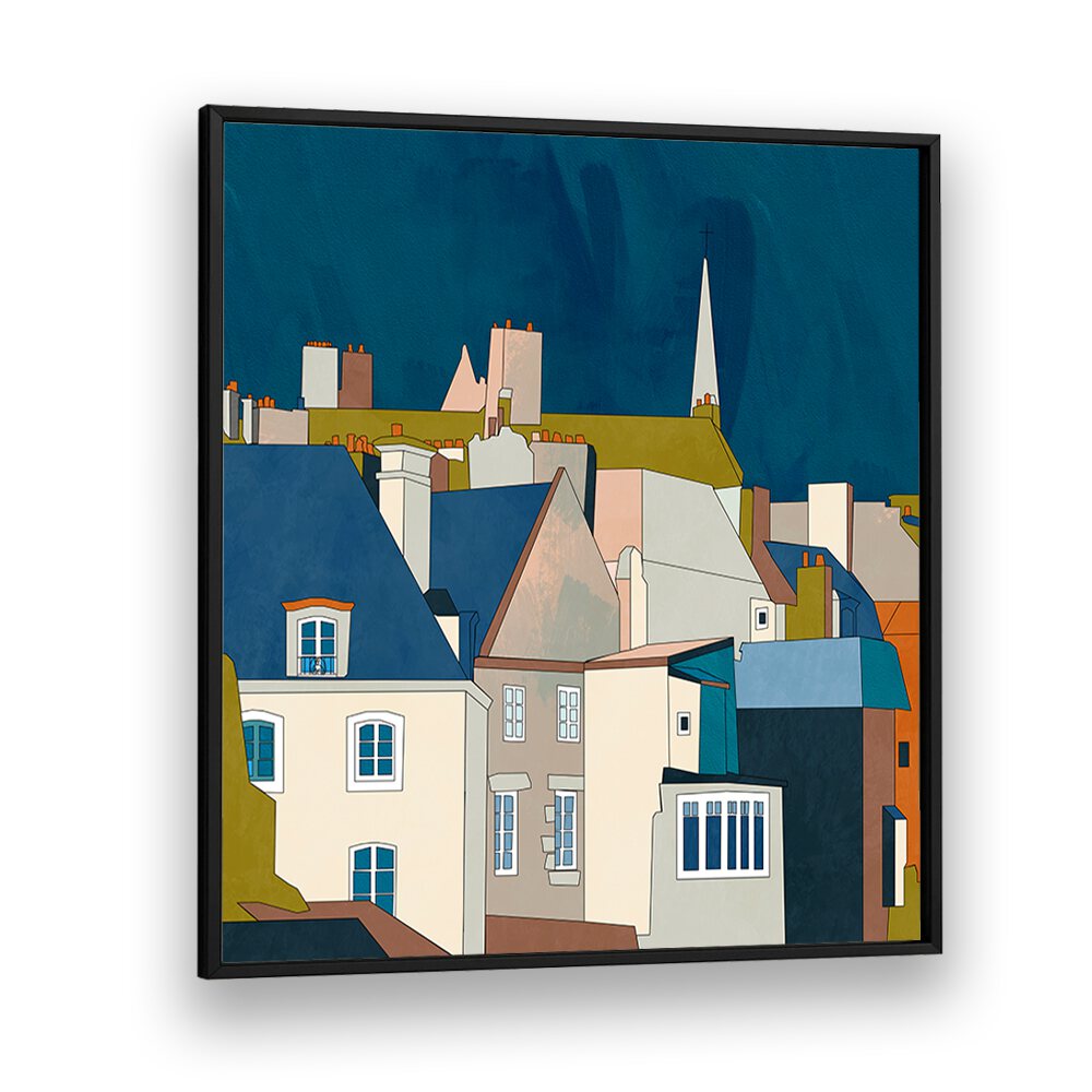 Saint Malo Kopie By Ana Rut Bre Landscape Art Prints in Black Plain Frame