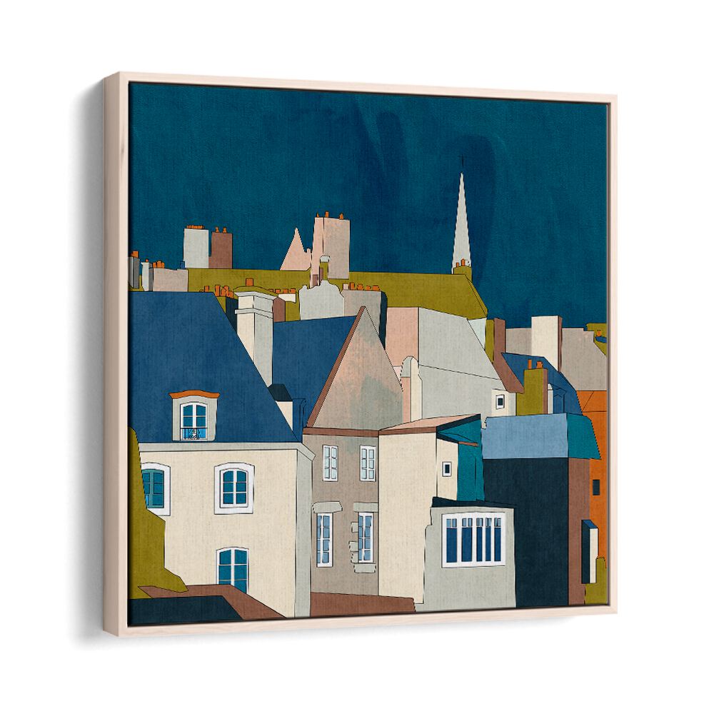 Saint Malo Kopie By Ana Rut Bre Landscape Art Prints in Oak Wood Floater Frame