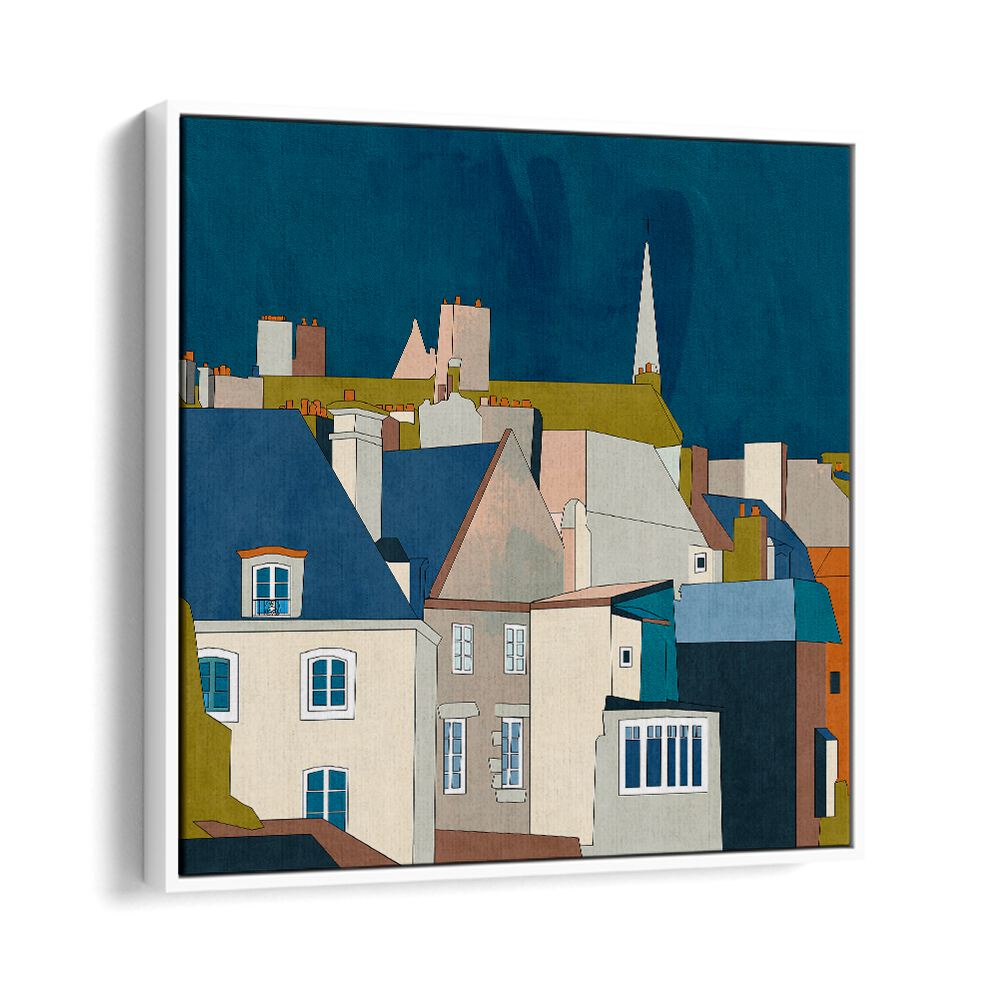 Saint Malo Kopie By Ana Rut Bre Landscape Art Prints in White Floater Frame