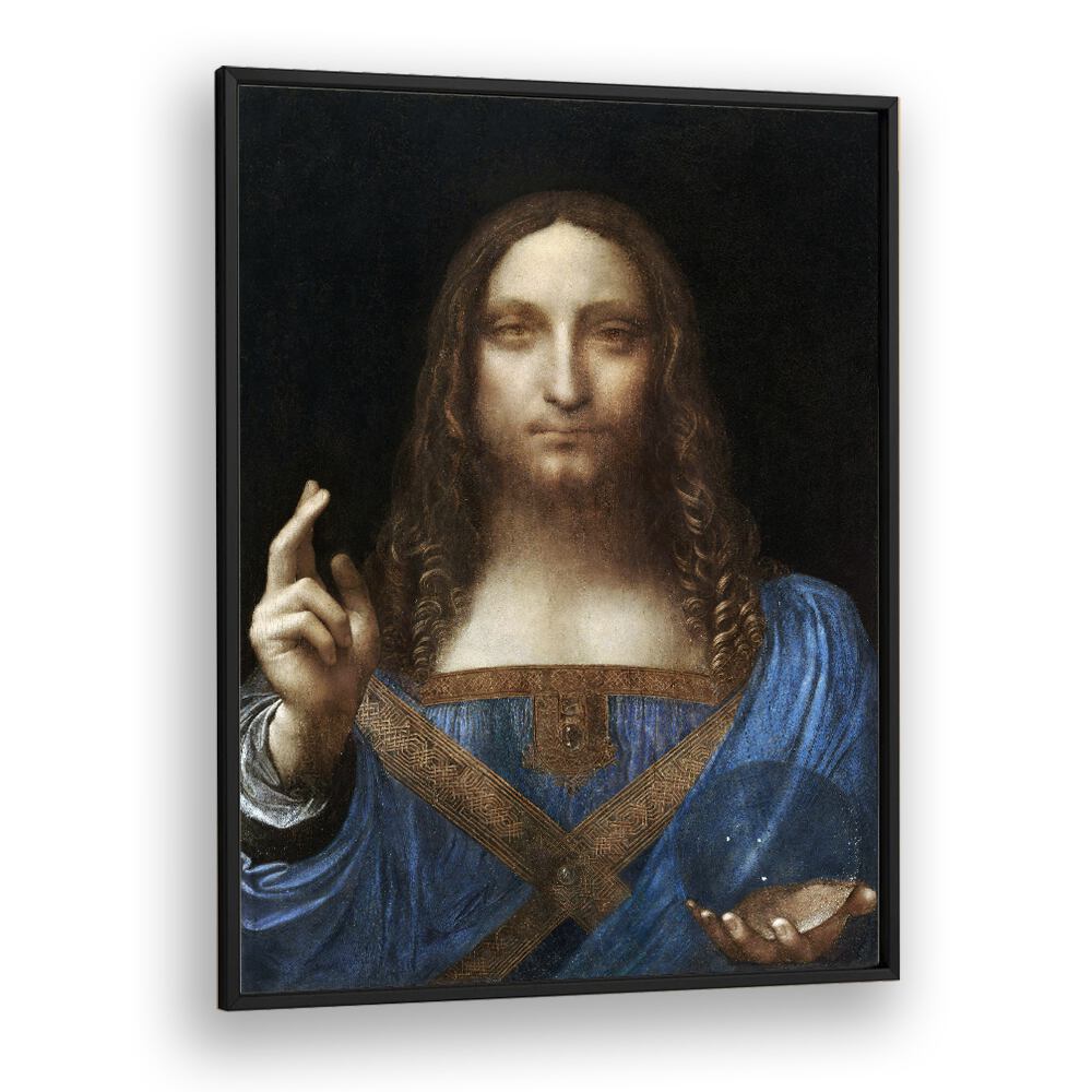 Salvator Mundi Vintage Paintings in Black Plain Frame