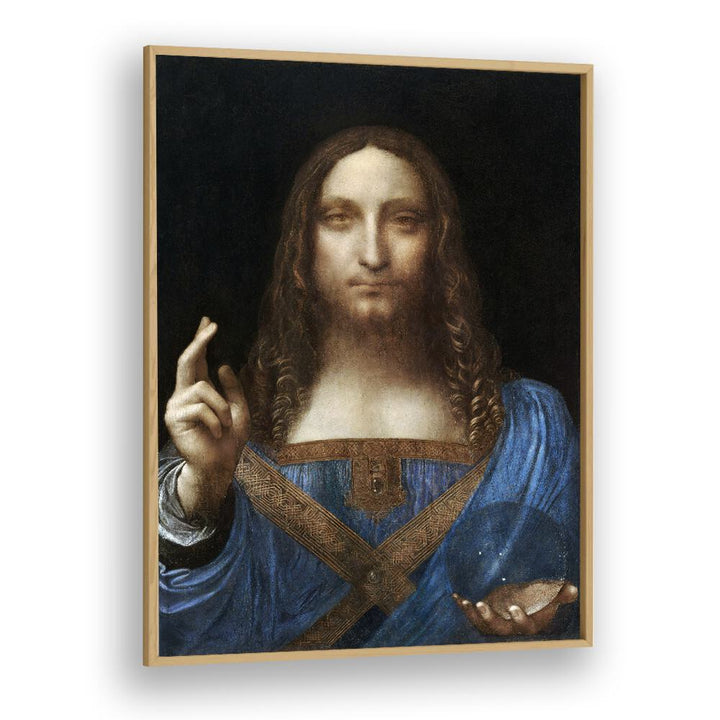 Salvator Mundi Vintage Paintings in Oak Wood Plain Frame