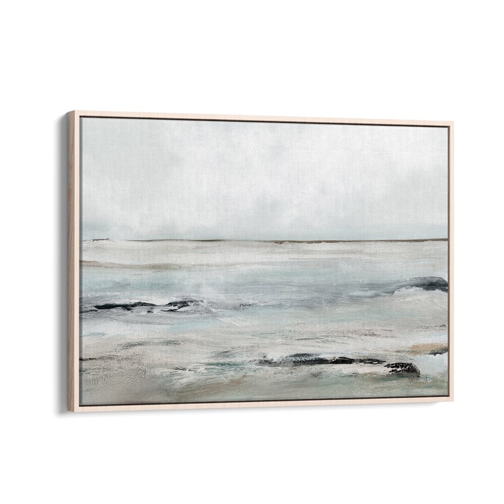 Sandy Bay By Dan Hobday Abstract Art Abstract Paintings in Oak Wood Floater Frame