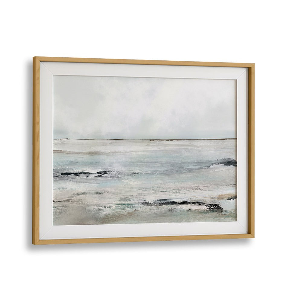 Sandy Bay By Dan Hobday Abstract Art Abstract Paintings in Oak Wood Frame With Mount