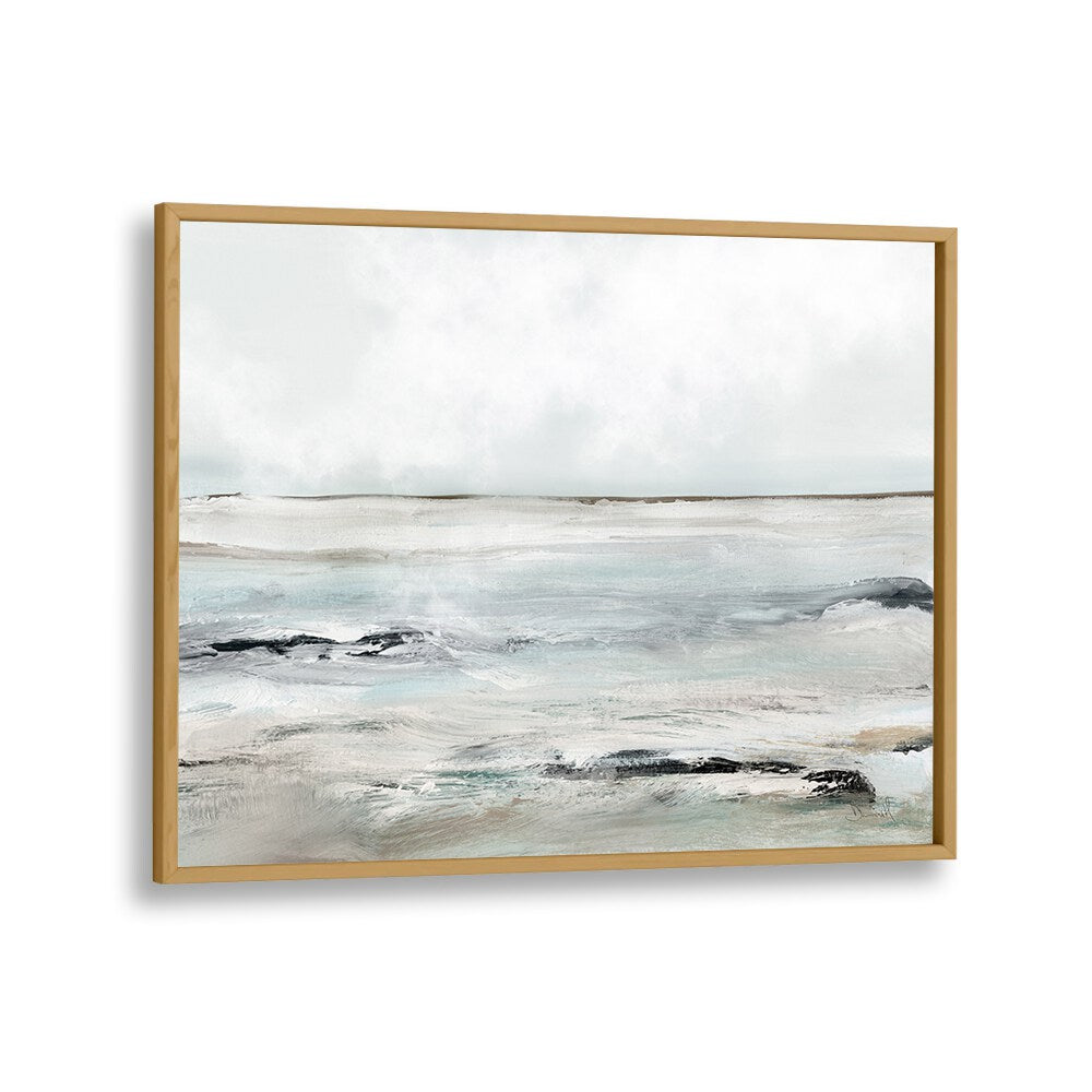 Sandy Bay By Dan Hobday Abstract Art Abstract Paintings in Oak Wood Plain Frame