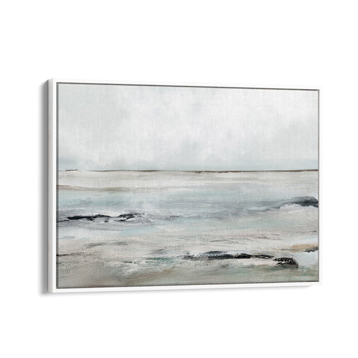 Sandy Bay By Dan Hobday Abstract Art Abstract Paintings in White Floater Frame