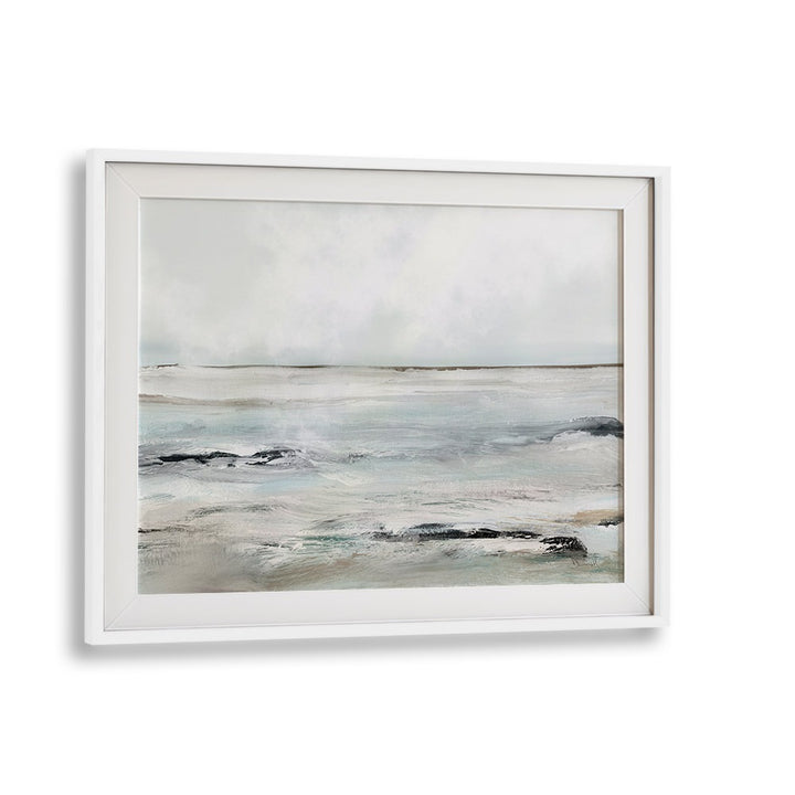 Sandy Bay By Dan Hobday Abstract Art Abstract Paintings in White Frame With Mount