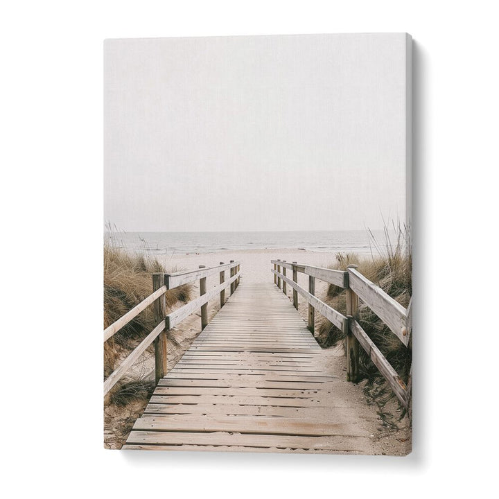 Sandy Promenade Beach Prints Coastal Wall Art in Gallery Wrap