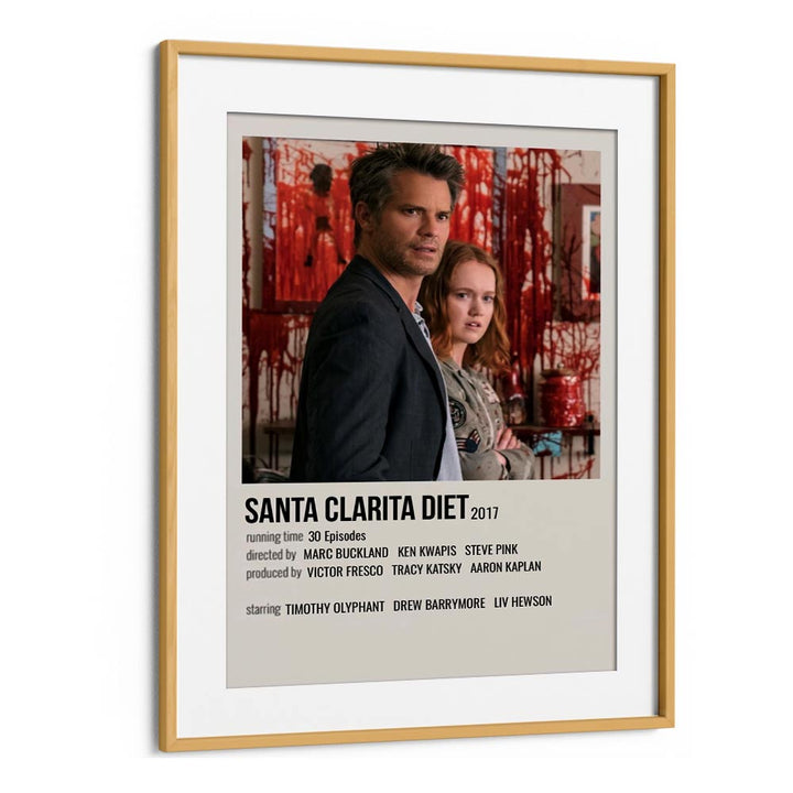 Santa Clarita Diet 2017 Movie Posters in Oak Wood Frame With Mount