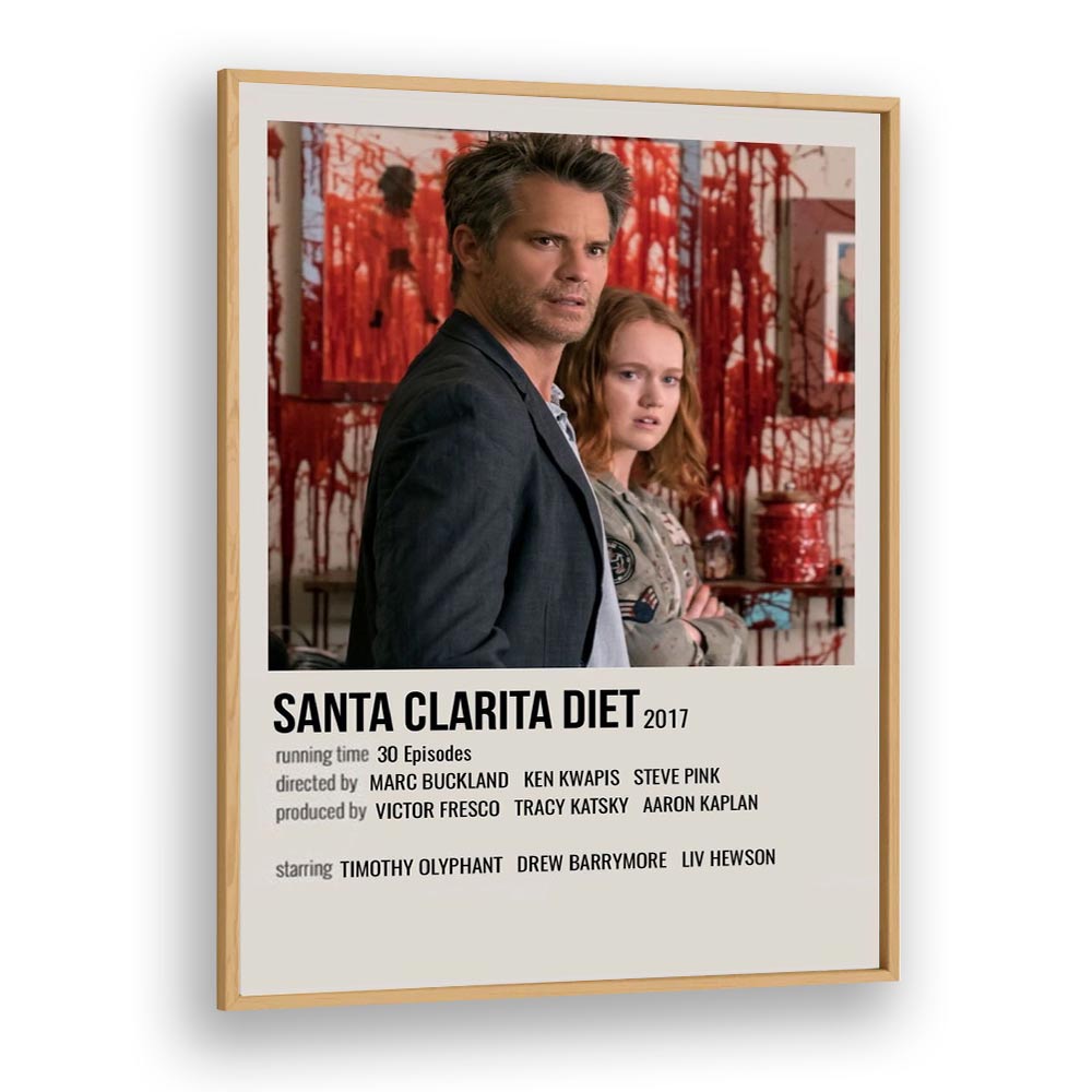 Santa Clarita Diet 2017 Movie Posters in Oak Wood Plain Frame