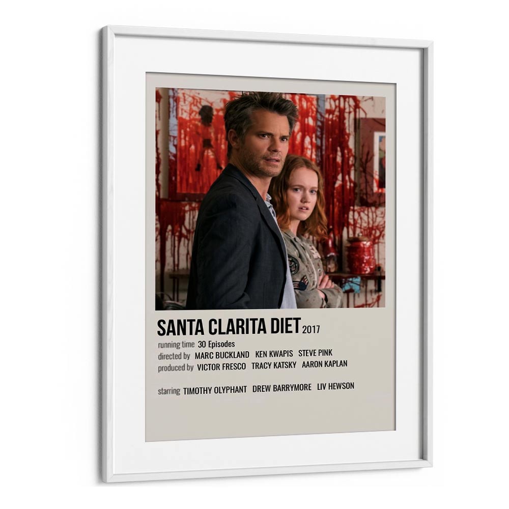 Santa Clarita Diet 2017 Movie Posters in White Frame With Mount