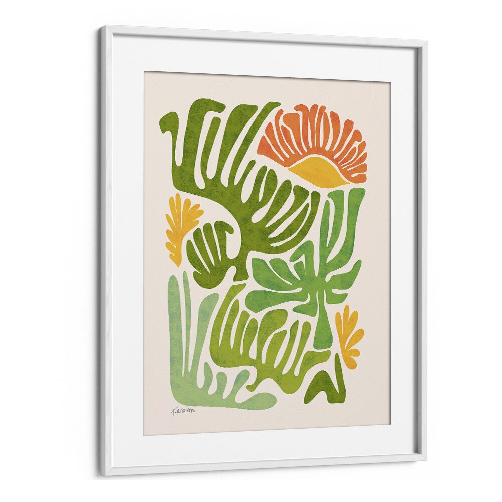 Santa Fe Dream by Kristian Gallagher Botanical Flower Paintings Floral Paintings in White Frame With Mount