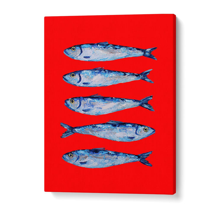 Sardines Berry Red by Alice Straker Kitchen Posters Kitchen Art Prints in Gallery Wrap