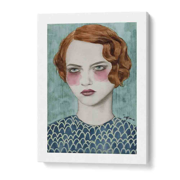 Sasha  Women Illustrations paintings in Gallery Wrap