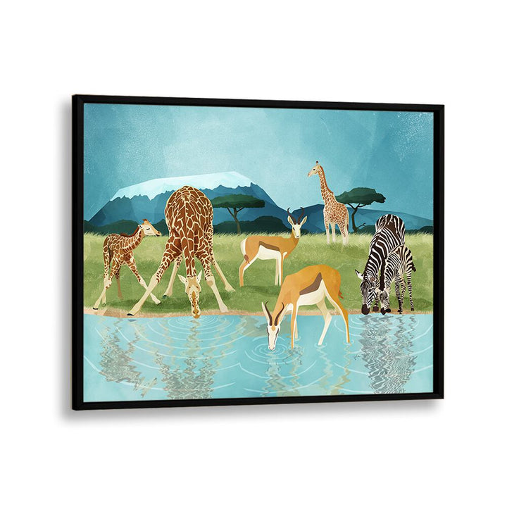 Savannah By Goed Blauw Wildlife Art Prints in Black Plain Frame