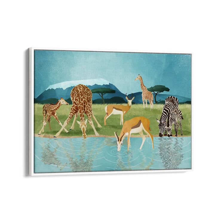 Savannah By Goed Blauw Wildlife Art Prints in White Floater Frame