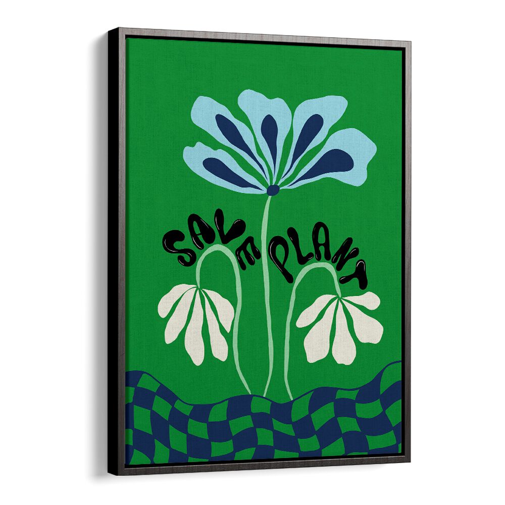 Save Plants by Miho Art Studio Botanical Art Prints Floral Paintings in Black Floater Frame