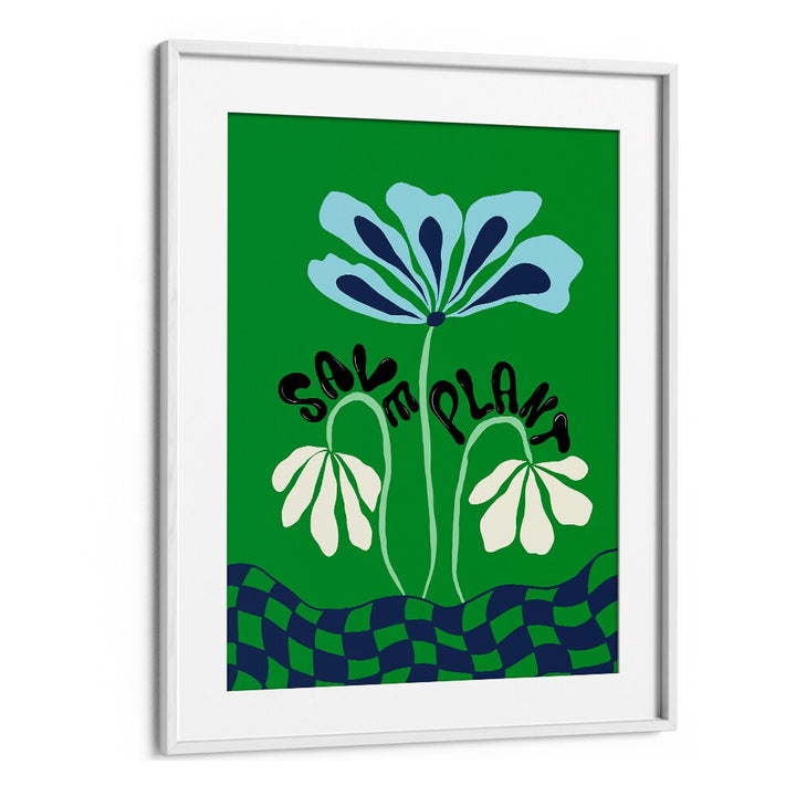 Save Plants by Miho Art Studio Botanical Art Prints Floral Paintings in White Frame With Mount