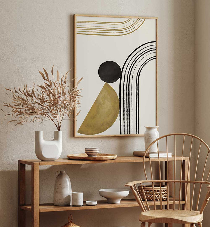 SCANDI GOLD ABSTRACT , GEOMETRIC ART PRINTS