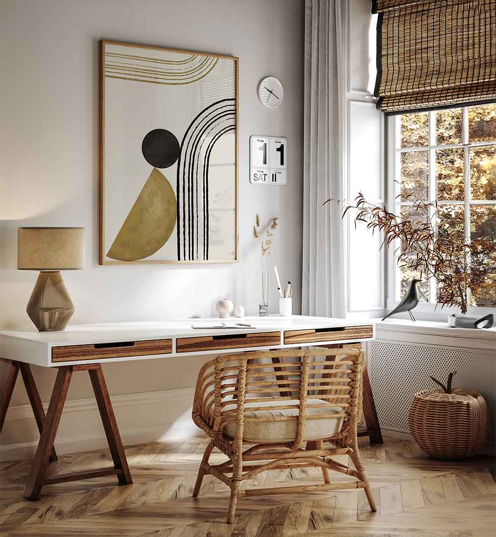 SCANDI GOLD ABSTRACT , GEOMETRIC ART PRINTS