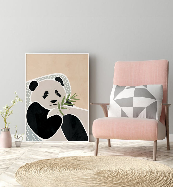 Scandi Panda By Sarah Manovski Wildlife Poster placed on wall 