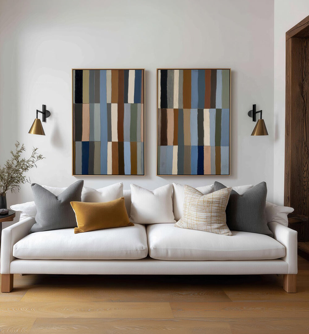SCANDINAVIAN STRIPES, SET OF 2 PAINTINGS