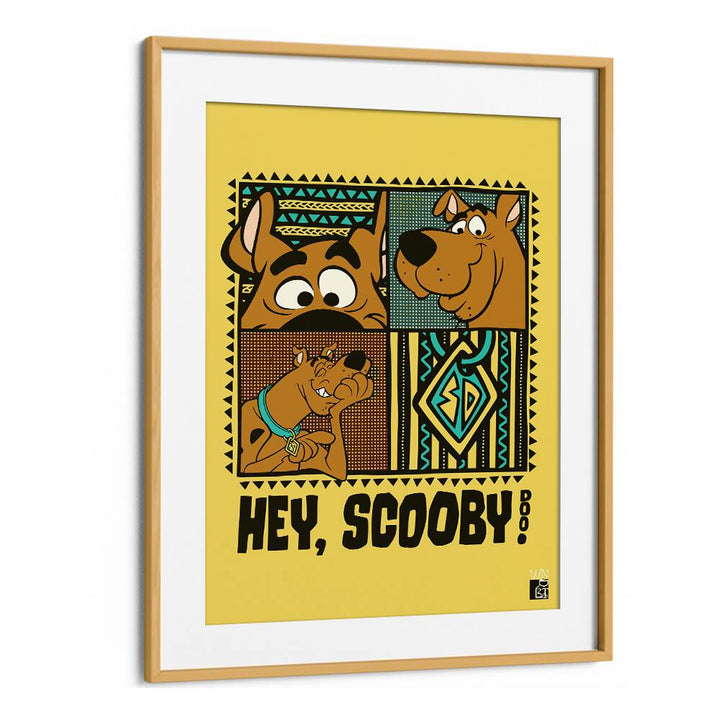 Scooby Doo Comic Wall Art Comic Posters in Oak Wood Frame With Mount