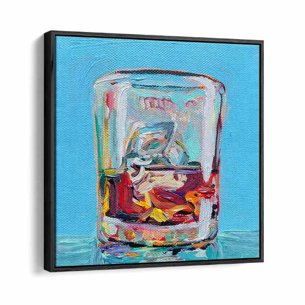 Scotch By Key And Sea Creative Bar and Cafe Art Print in Black Floater Frame