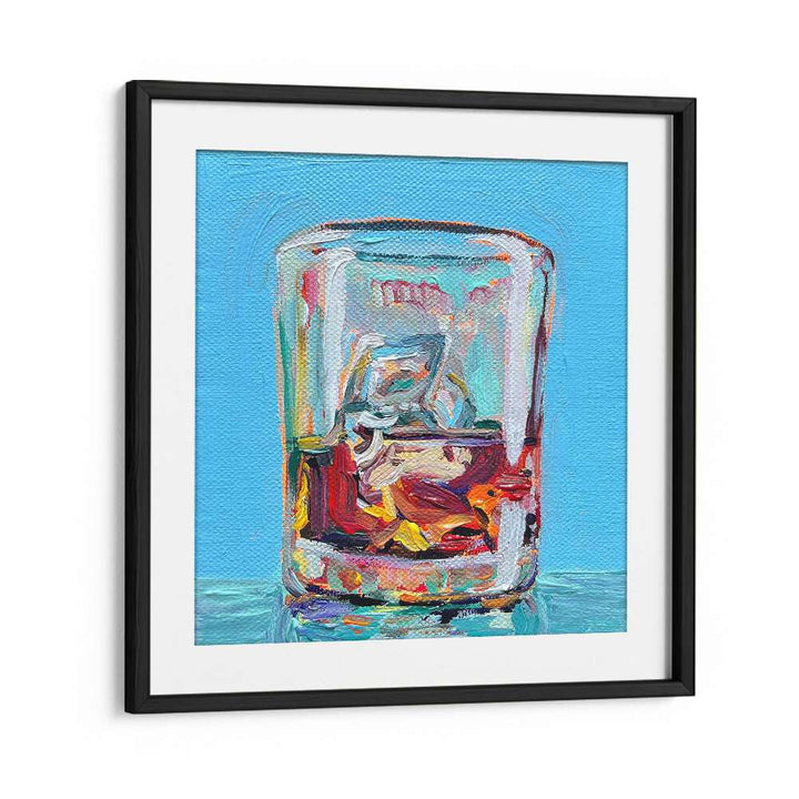 Scotch By Key And Sea Creative Bar and Cafe Art Print in Black Frame With Mount