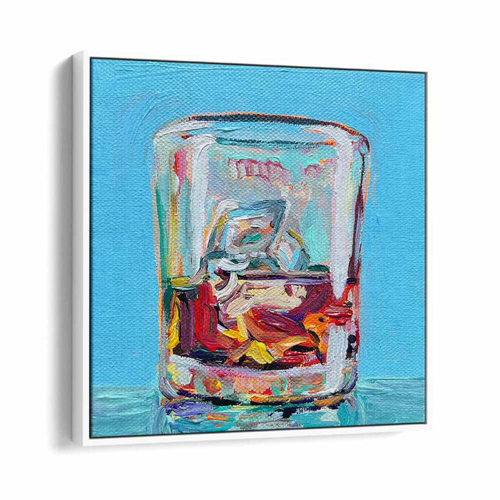 Scotch By Key And Sea Creative Bar and Cafe Art Print in White Floater Frame