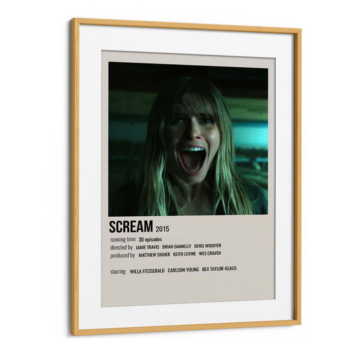 Scream 2015 Movie Posters in Oak Wood Frame With Mount