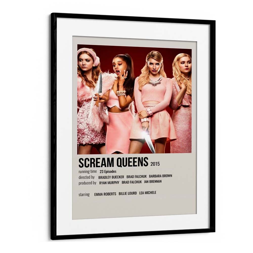 Scream Queens 2015 Movie Posters in Black Frame With Mount