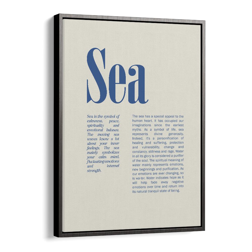 Sea Beach Prints Coastal Wall Art in Black Floater Frame