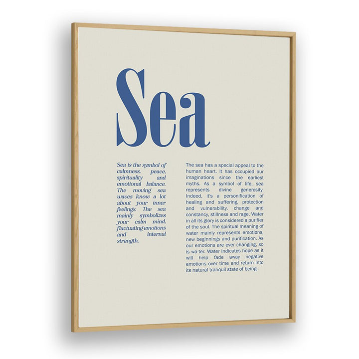 Sea Beach Prints Coastal Wall Art in Oak Wood Plain Frame