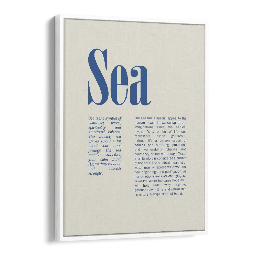 Sea Beach Prints Coastal Wall Art in White Floater Frame