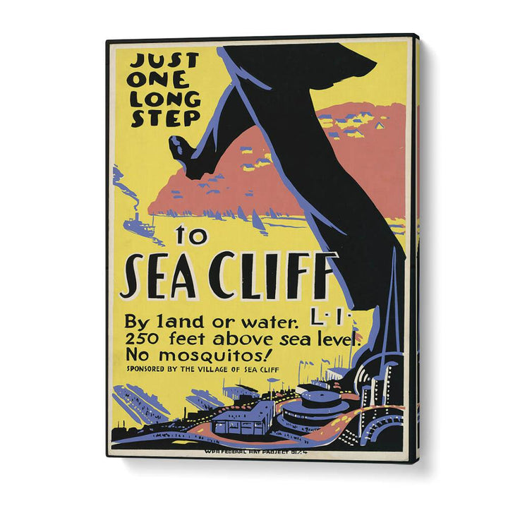 Sea Cliff I Retro Vintage Travel Vintage Travel Posters in Gallery Wrap