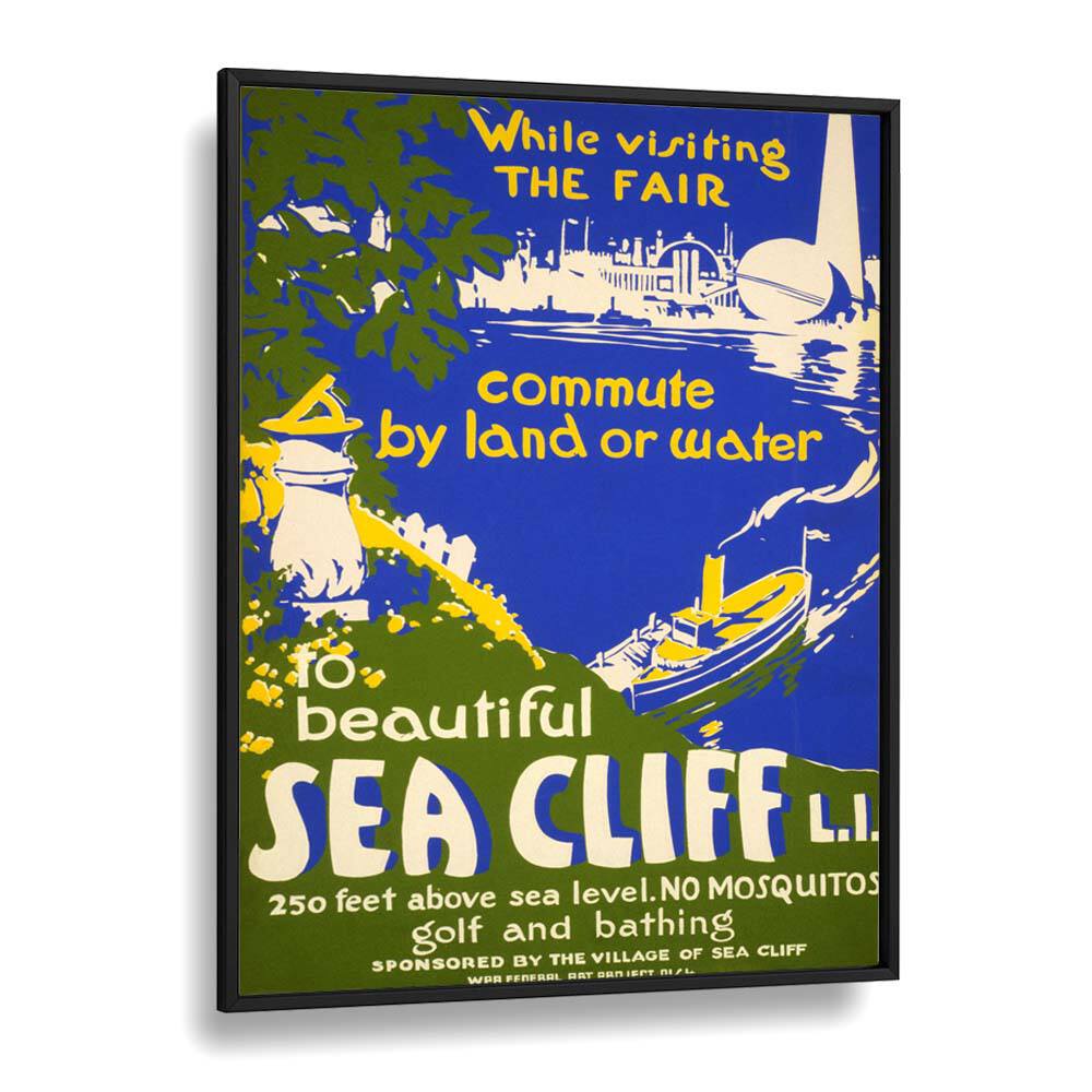 Sea Cliff II  Vintage Travel Posters in Black Plain Frame