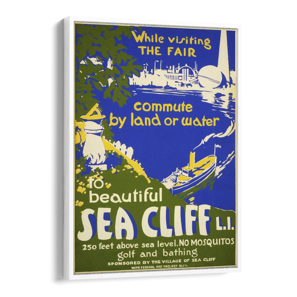 Sea Cliff II  Vintage Travel Posters in White Floater Frame