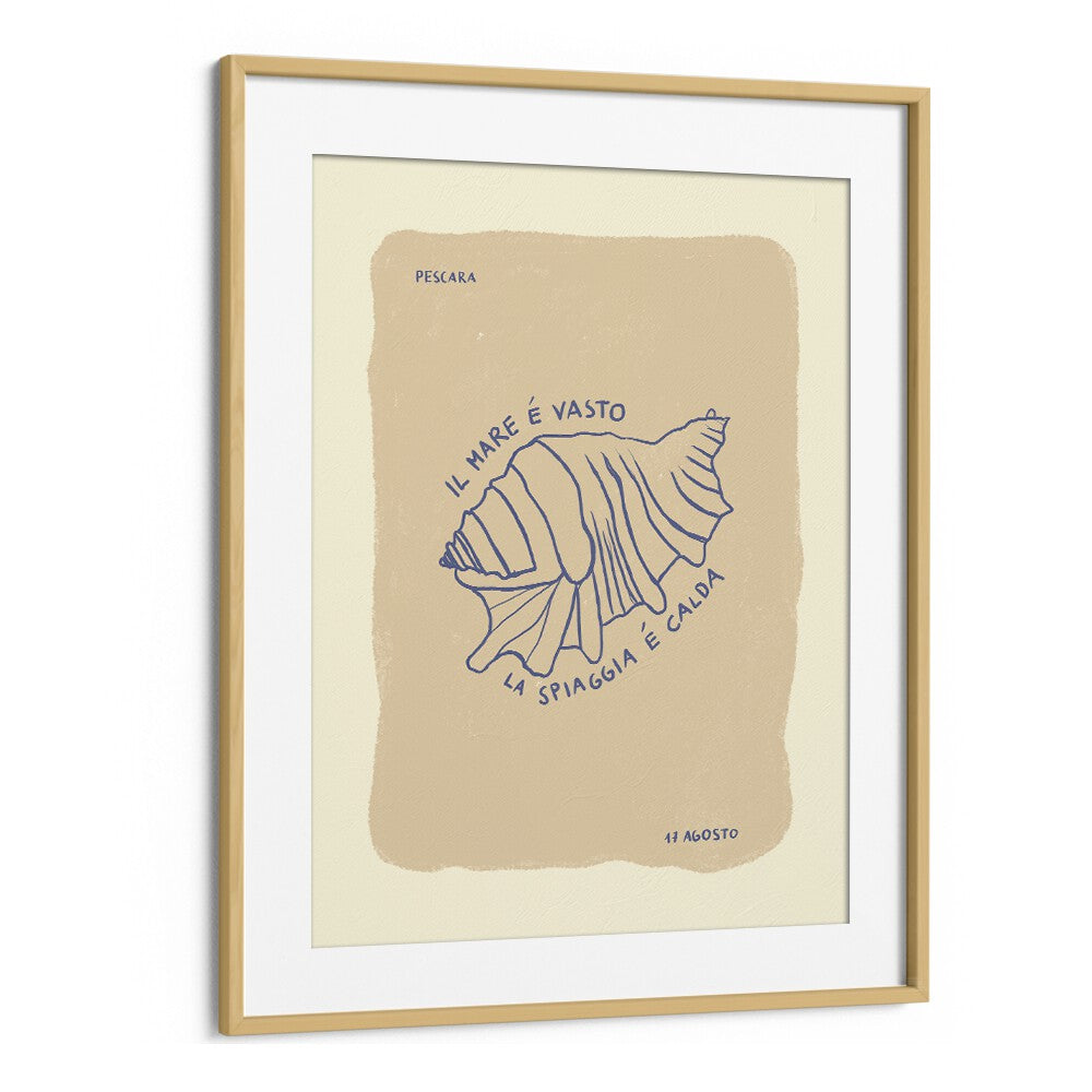 Sea Shells by Studio Dolci Kitchen Posters in Oak Wood Frame With Mount