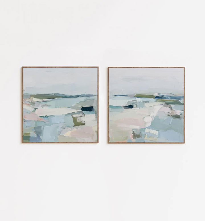 SEAFOAM SILENCE, SET OF 2 PAINTINGS