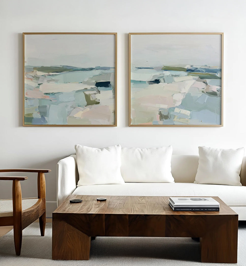SEAFOAM SILENCE, SET OF 2 PAINTINGS