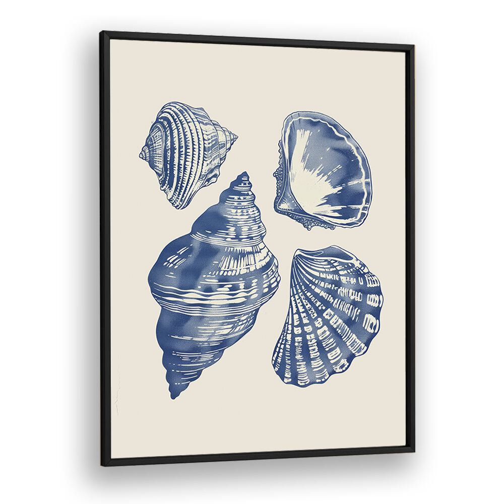 Seashore Jewels I Beach Prints Coastal Wall Art in Black Plain Frame