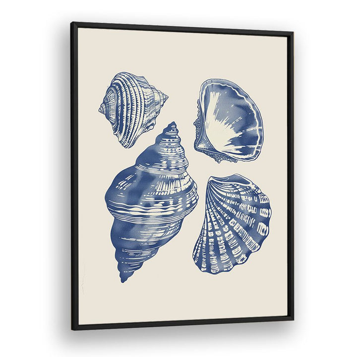 Seashore Jewels I Beach Prints Coastal Wall Art in Black Plain Frame