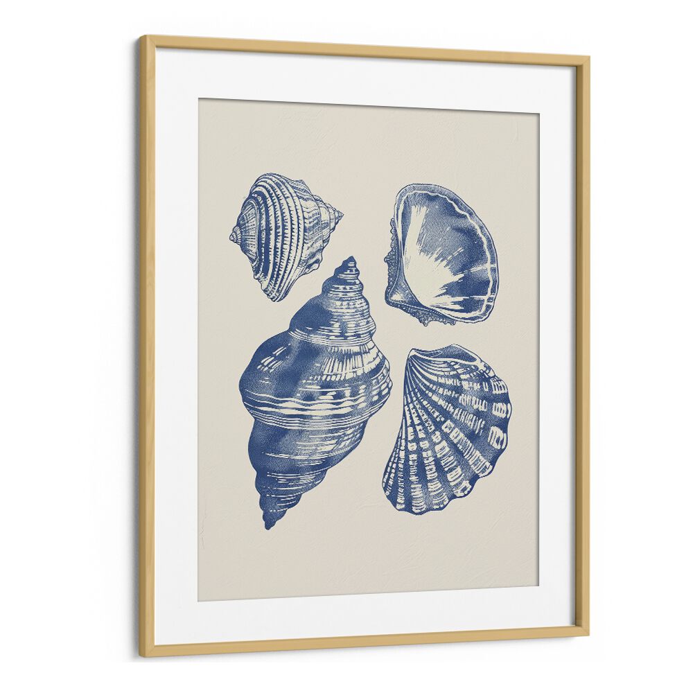 Seashore Jewels I Beach Prints Coastal Wall Art in Oak Wood Frame With Mount