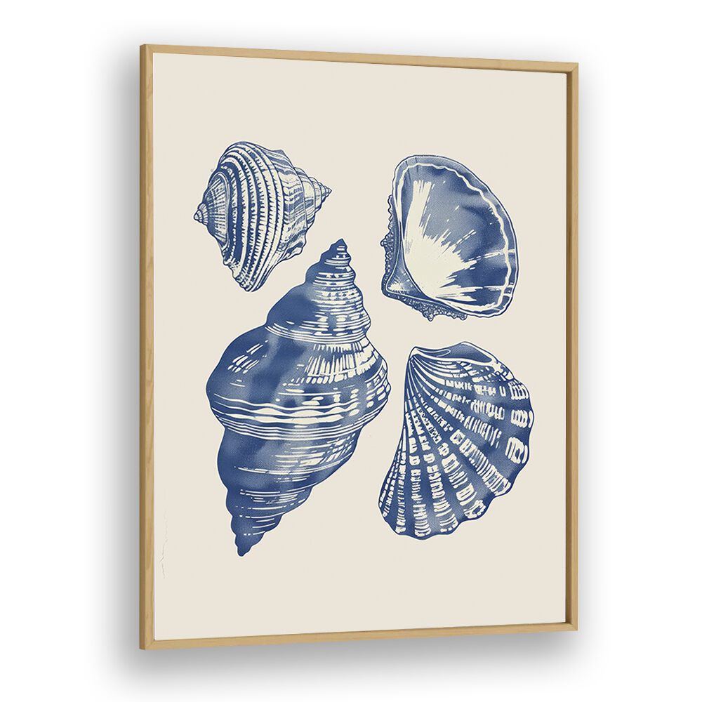 Seashore Jewels I Beach Prints Coastal Wall Art in Oak Wood Plain Frame