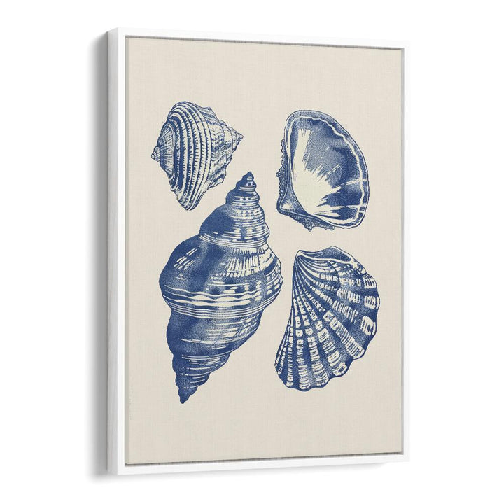 Seashore Jewels I Beach Prints Coastal Wall Art in White Floater Frame